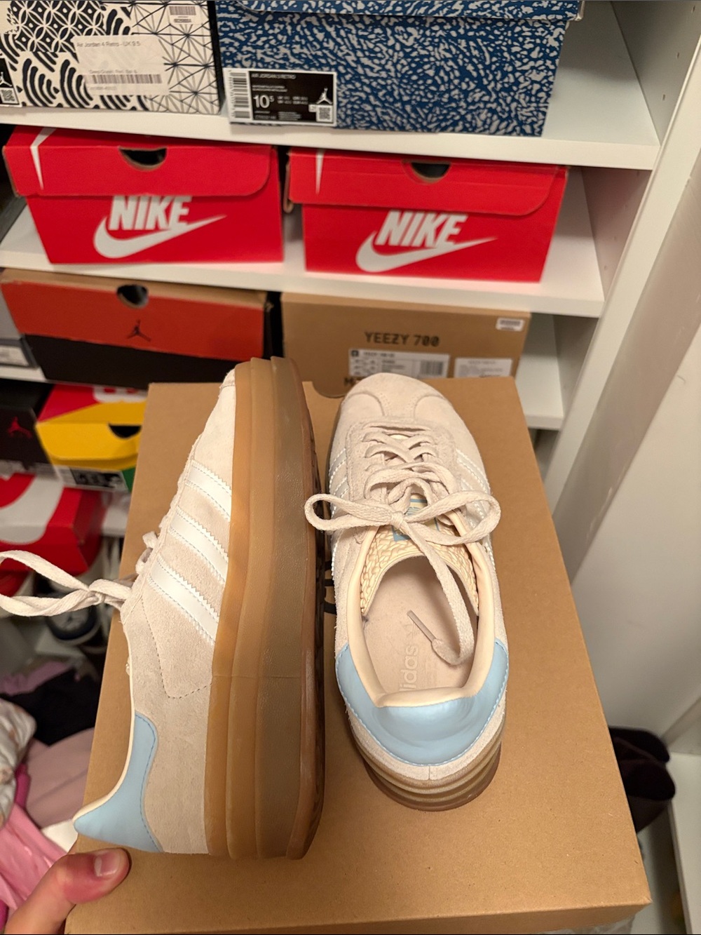 adidas Gazelle platform Bold J 'Wonder White Clear Sky' - Picture 2 of 4